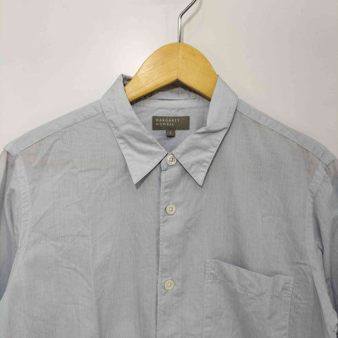 マーガレットハウエル MARGARET HOWELL STRIPE COTTON TWILL コットンツイル L/S シャツ メンズ JPN:S