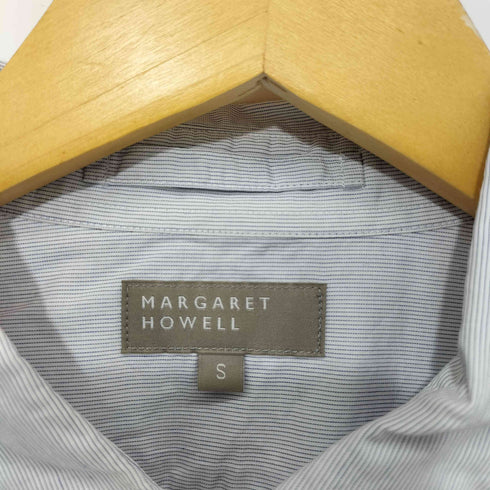 マーガレットハウエル MARGARET HOWELL STRIPE COTTON TWILL コットンツイル L/S シャツ メンズ JPN:S