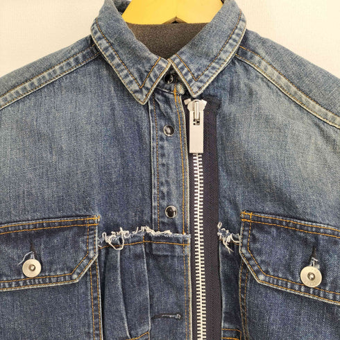 サカイ Sacai 20AW ジップアップ ボアミックス デニム ドレスワンピース レディース JPN:1