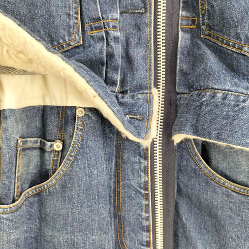 サカイ Sacai 20AW ジップアップ ボアミックス デニム ドレスワンピース レディース JPN:1