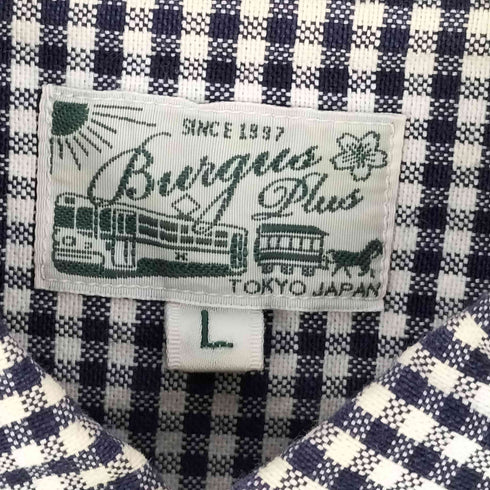 バーガスプラス BURGUS PLUS ギンガムチェック コットンシャツ メンズ import:L