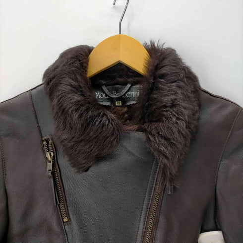 Moda Barberini SHEARLING シアリング 裏ボア ムートン ライダース ジャケット レディース 42