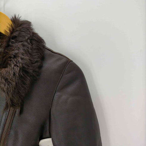 Moda Barberini SHEARLING シアリング 裏ボア ムートン ライダース ジャケット レディース 42