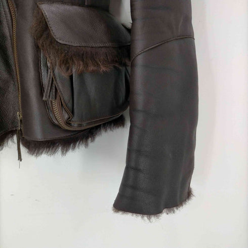 Moda Barberini SHEARLING シアリング 裏ボア ムートン ライダース ジャケット レディース 42