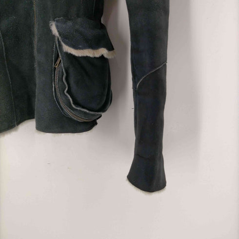Moda Barberini SHEARLING シアリング 裏ボア ムートン ライダース ジャケット レディース 44