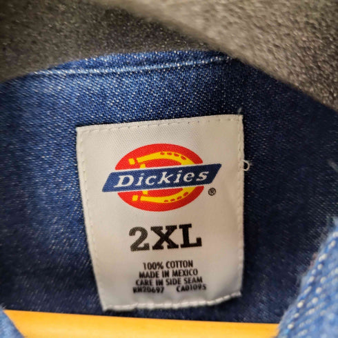 ディッキーズ Dickies 刺繍デザイン デニムワークシャツ メンズ 2XL