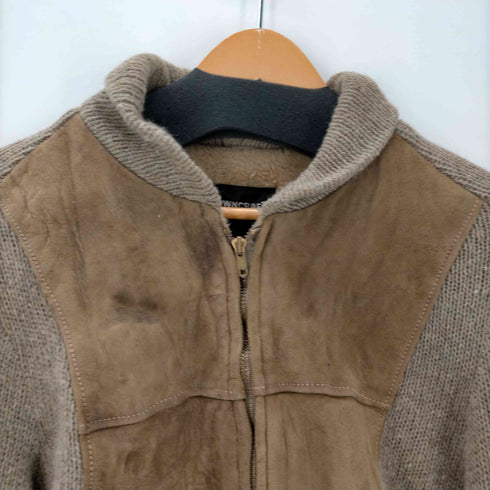 タウンクラフト TOWNCRAFT 50-60S DU PONT QUILON 棒TALONジップ スウェード ニット コンビ ショールカラー ジップアップ ジャケット メンズ import:M