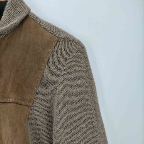 タウンクラフト TOWNCRAFT 50-60S DU PONT QUILON 棒TALONジップ スウェード ニット コンビ ショールカラー ジップアップ ジャケット メンズ import:M