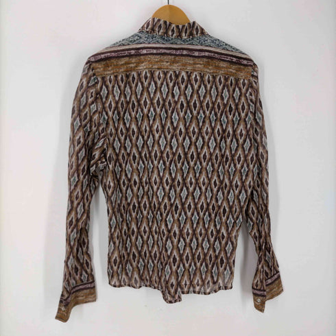 バリー BALLY イタリア製 総柄 スナップボタン コットン シアー L/S シャツ メンズ US:38