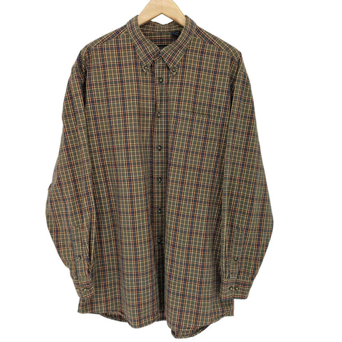 アイゾッド IZOD チェック柄 長袖 ボタンダウン コットンシャツ メンズ import:L