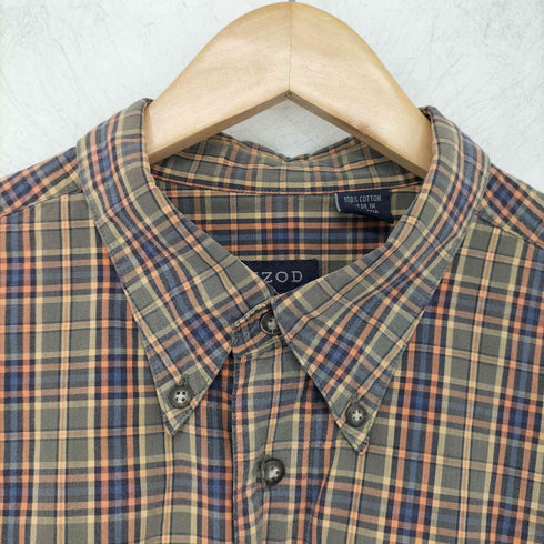アイゾッド IZOD チェック柄 長袖 ボタンダウン コットンシャツ メンズ import:L