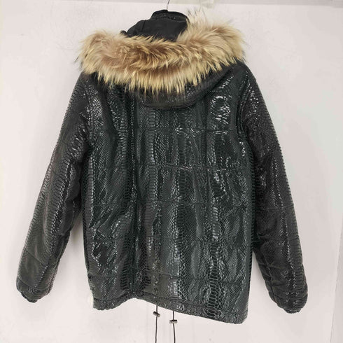 numerozero pig leather coyote fur ピッグレザー コヨーテファー パイソン柄 ジップアップジャケット メンズ JPN:M