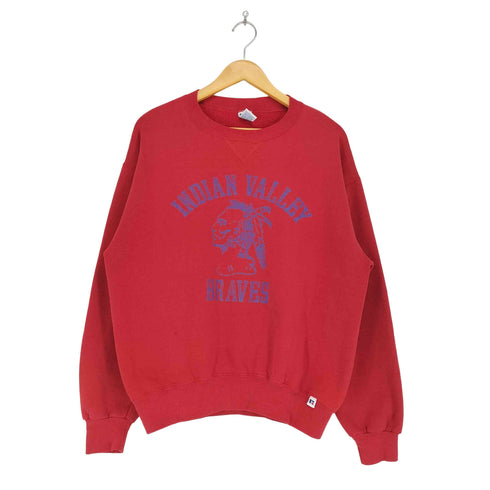 ラッセルアスレチック RUSSELL ATHLETIC 90S 刺繍タグ MADE IN USA フットボールチームプリント 裏起毛クルーネックトレーナー メンズ M