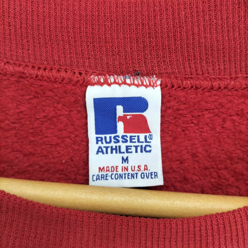 ラッセルアスレチック RUSSELL ATHLETIC 90S 刺繍タグ MADE IN USA フットボールチームプリント 裏起毛クルーネックトレーナー メンズ M