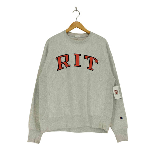チャンピオン Champion 00S REVERSE WEAVE フロントプリントクルーネックトレーナー メンズ M