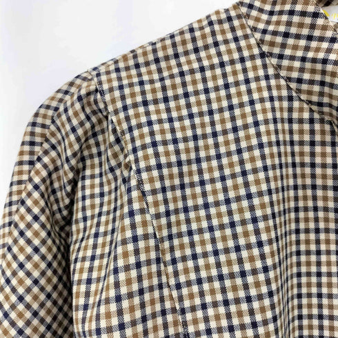 アクアスキュータム AQUASCUTUM ウール チェック柄シャツ プリーツ フレアスカート セットアップ レディース