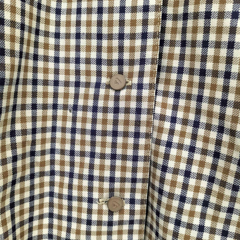 アクアスキュータム AQUASCUTUM ウール チェック柄シャツ プリーツ フレアスカート セットアップ レディース