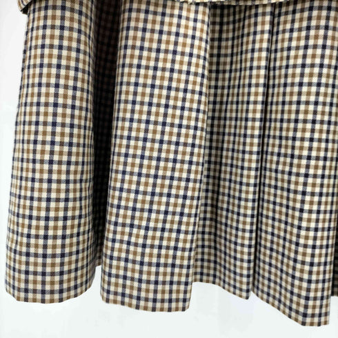 アクアスキュータム AQUASCUTUM ウール チェック柄シャツ プリーツ フレアスカート セットアップ レディース