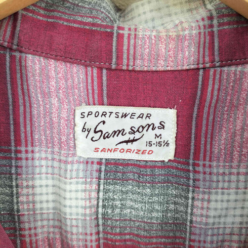 50-60s SPORTSWEAR by Sam sons ビンテージ オープンカラー ボックスシャツ メンズ import:M