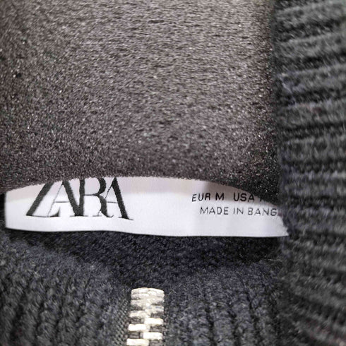 ザラ ZARA ボーダー ハーフジップ プルオーバー ニット セーター メンズ M