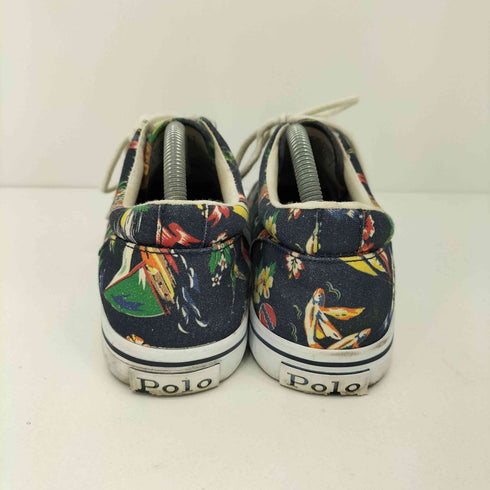ポロラルフローレン POLO RALPH LAUREN KEATON 花柄 ハワイアン ポロベア キャンバス ローカットスニーカー レディース JPN:23.5