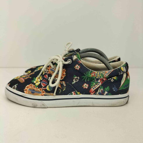 ポロラルフローレン POLO RALPH LAUREN KEATON 花柄 ハワイアン ポロベア キャンバス ローカットスニーカー レディース JPN:23.5