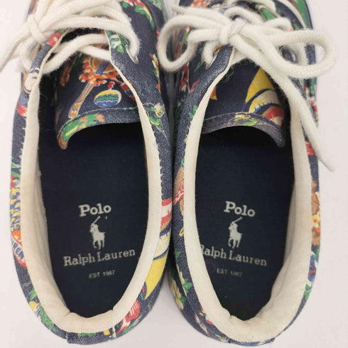 ポロラルフローレン POLO RALPH LAUREN KEATON 花柄 ハワイアン ポロベア キャンバス ローカットスニーカー レディース JPN:23.5