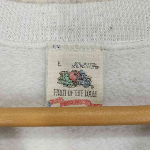 フルーツオブザルーム FRUIT OF THE LOOM 90s USA製 発砲プリントラグランスリーブスウェット メンズ L