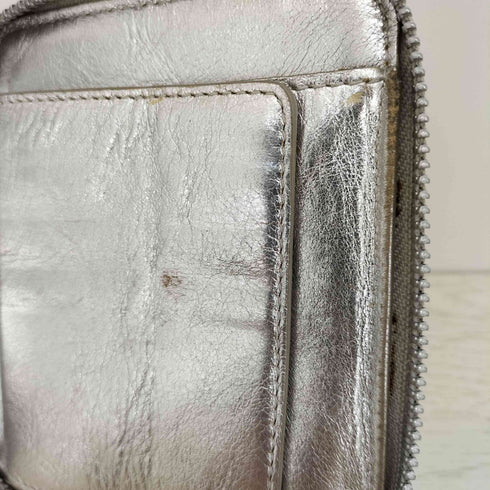 コムデギャルソン COMME des GARCONS GOLD LINE SILVER WALLET ラウンドジップ ウォレット メンズ