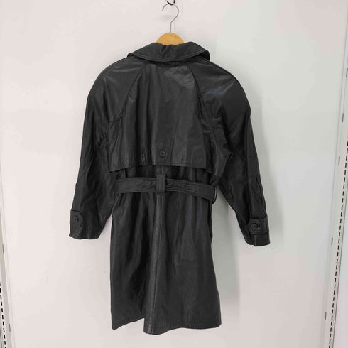 correspondance 90S 牛革 カウレザー ラグランスリーブ レザー トレンチ コート レディース