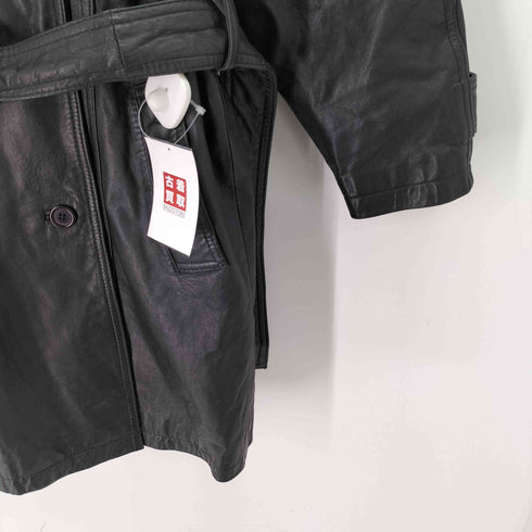correspondance 90S 牛革 カウレザー ラグランスリーブ レザー トレンチ コート レディース