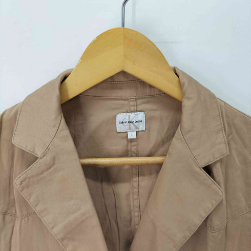 カルバンクライン CALVIN KLEIN 3B コットン テーラードジャケット シャツジャケット レディース import:L