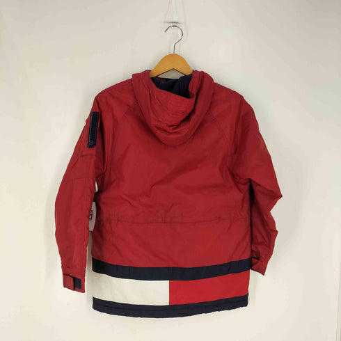 トミーヒルフィガー TOMMY HILFIGER 90S~00S 裏地フリース フーデッド ナイロン ジャケット メンズ import:M