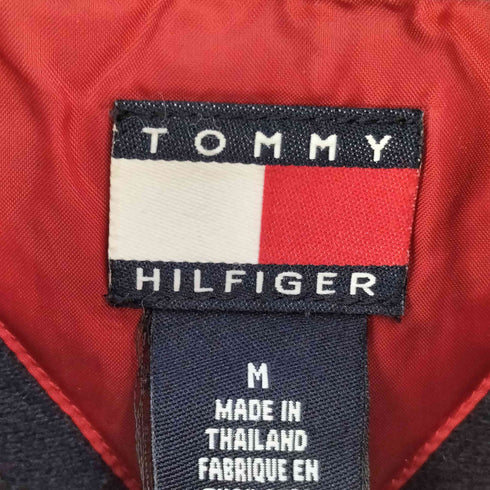 トミーヒルフィガー TOMMY HILFIGER 90S~00S 裏地フリース フーデッド ナイロン ジャケット メンズ import:M