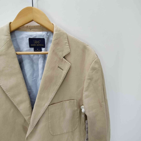 ブルックスブラザーズ 346 BROOKS BROTHERS 裏地背抜き コットン リネン 2B テーラード ジャケット サイドベンツ メンズ import:M