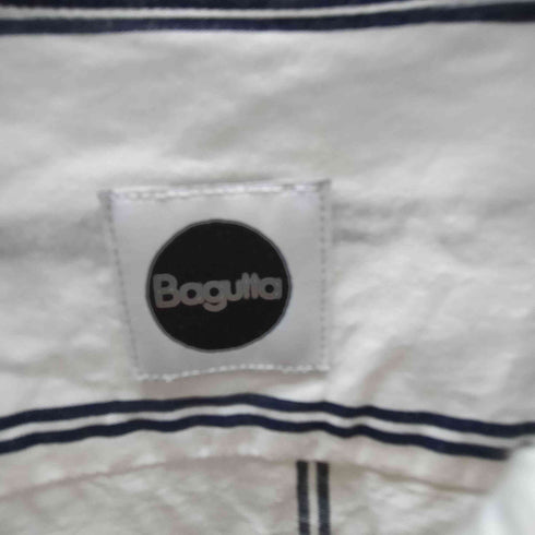 バグッタ Bagutta 襟芯 コットン リネン ワイドカラー L/S ストライプ シャツ メンズ