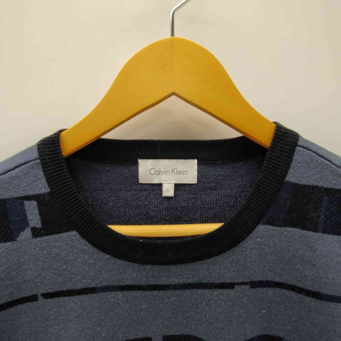 カルバンクライン CALVIN KLEIN 総柄 コットン ウール ニット セーター メンズ import:L