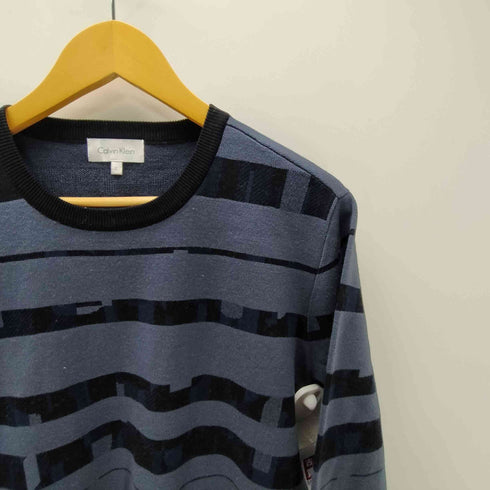 カルバンクライン CALVIN KLEIN 総柄 コットン ウール ニット セーター メンズ import:L
