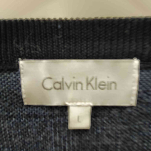 カルバンクライン CALVIN KLEIN 総柄 コットン ウール ニット セーター メンズ import:L
