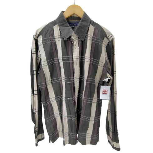 トミーヒルフィガー TOMMY HILFIGER 襟芯 織り チェック 総柄 L/S シャツ メンズ import:L