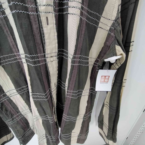 トミーヒルフィガー TOMMY HILFIGER 襟芯 織り チェック 総柄 L/S シャツ メンズ import:L