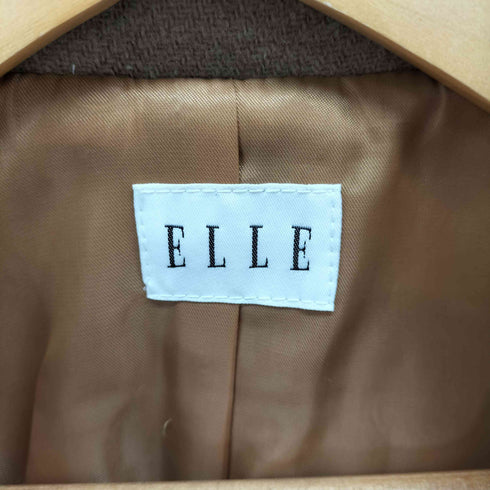 エル ELLE キャメルカラー ウール混 ショートピーコート レディース EUR:38