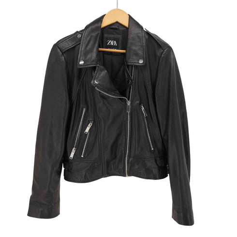 ザラ ZARA ダブル ライダース レザー ジャケット レディース import:L