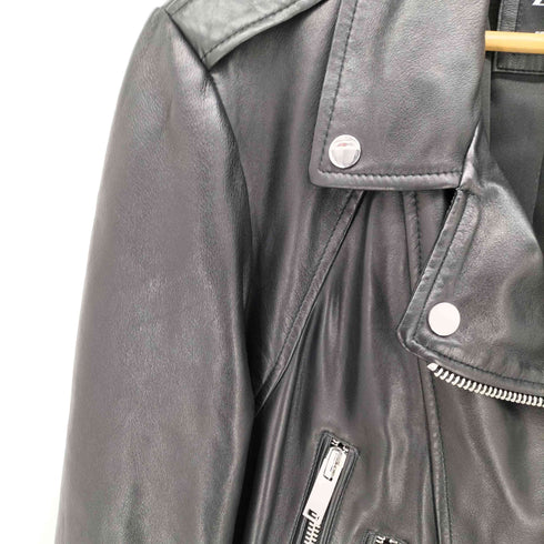 ザラ ZARA ダブル ライダース レザー ジャケット レディース import:L