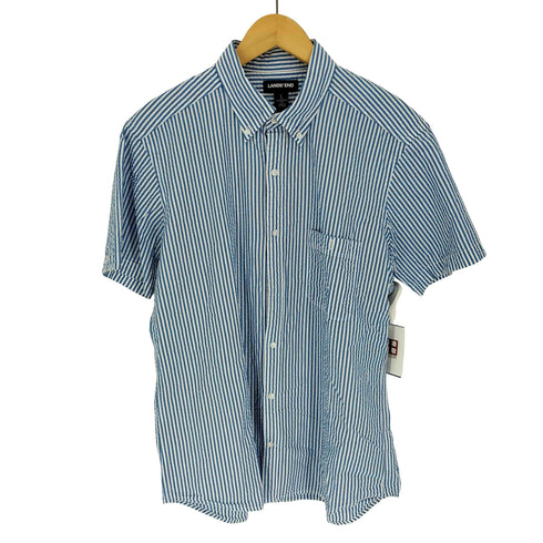 ランズエンド LANDS END シアーサッカー S/S ストライプ シャツ メンズ import:L