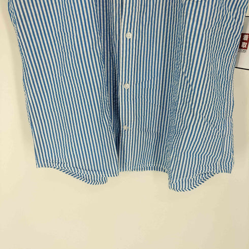 ランズエンド LANDS END シアーサッカー S/S ストライプ シャツ メンズ import:L
