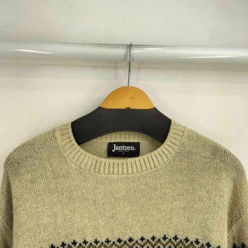 ジャンセン jantzen 80S USA製 フェアアイル柄 クルーネック ニット メンズ import:L