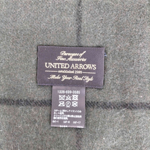 ユナイテッドアローズ UNITED ARROWS カシミヤ100 UADB ウィンドウペイン マフラー メンズ