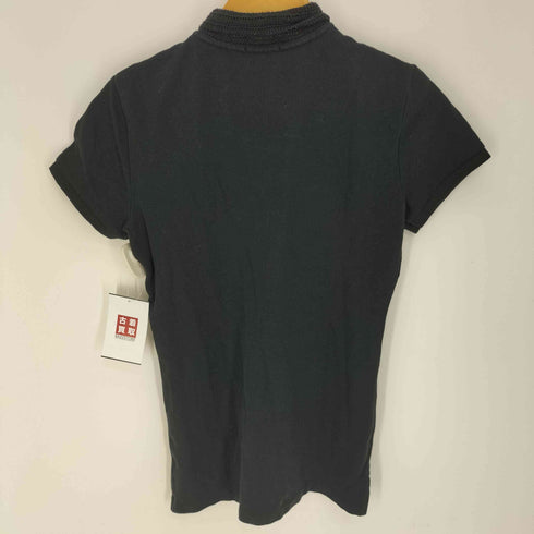 ポロラルフローレン POLO RALPH LAUREN SLIM FIT 襟 畔編み フレンチスリーブポロシャツ レディース import:XS