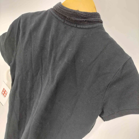 ポロラルフローレン POLO RALPH LAUREN SLIM FIT 襟 畔編み フレンチスリーブポロシャツ レディース import:XS